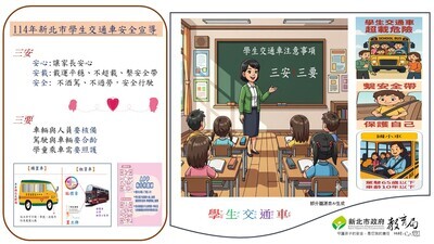 轉知:新北市教育局檢送學生交通車宣導文件1份,請親師生參閱(1140901)圖片