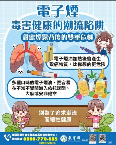 有關轉知：教育部製作114年防制學生藥物濫用電子文宣，請親師協助宣導運用。圖片